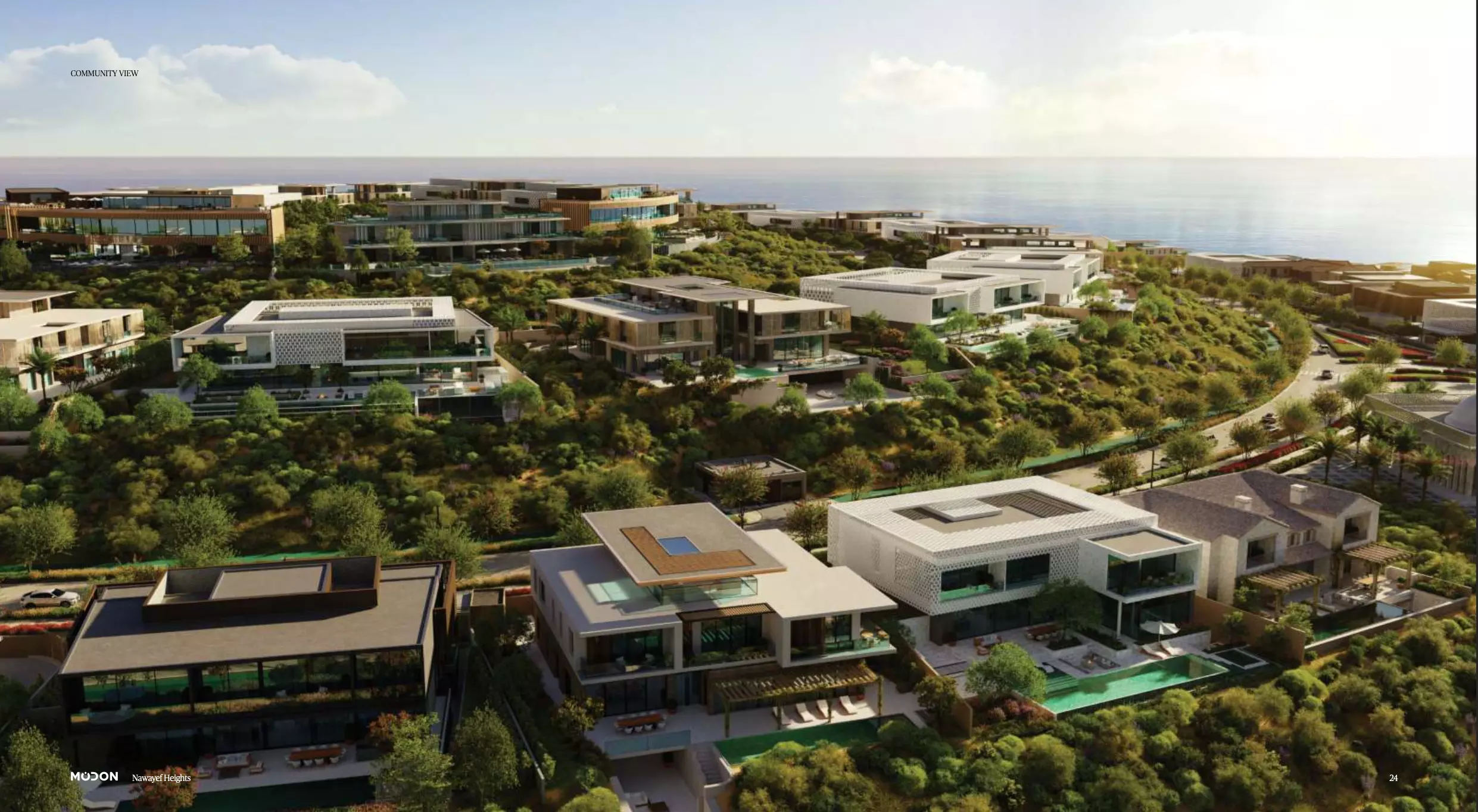 nawayef west heights modon hudariyat aerial view