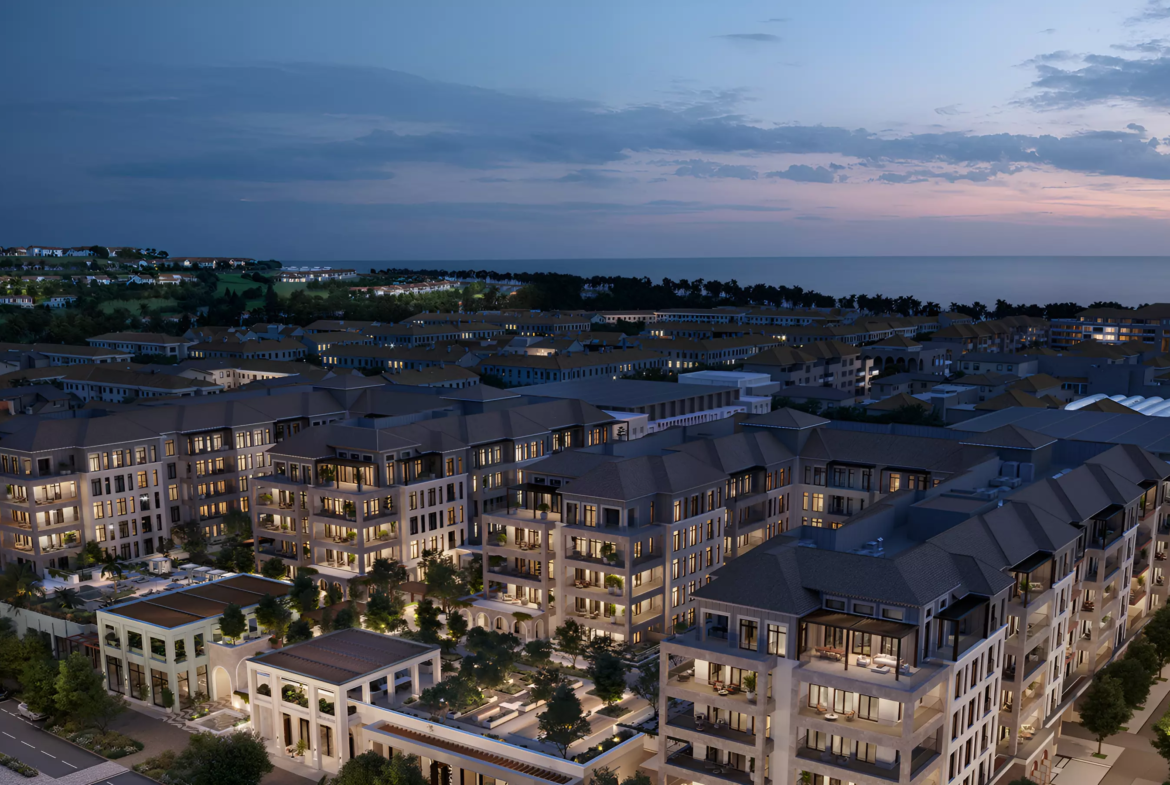 nawayef park views from modon aerial view night