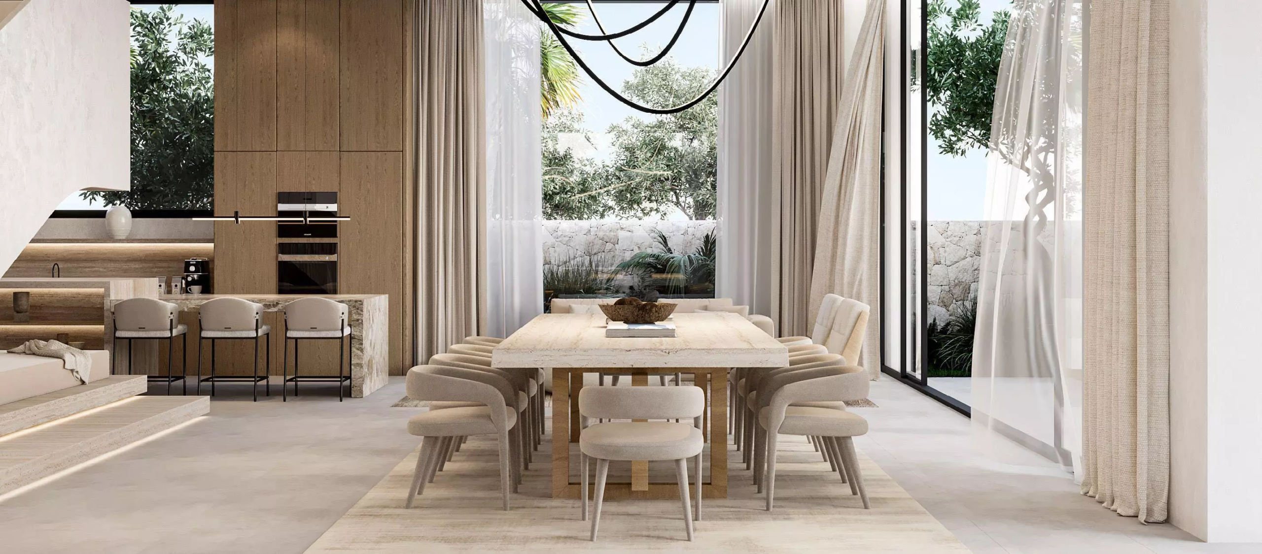 al naseem villas modon hudayriyat dining area