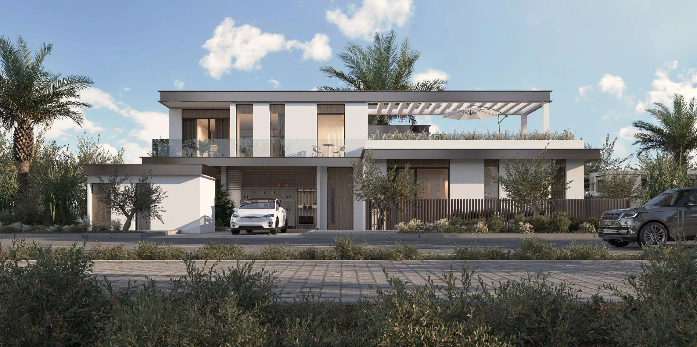 al naseem villas modon hudayriyat front view